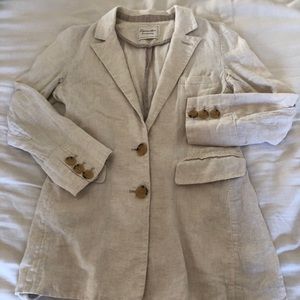 vintage oatmeal linen blend blazer